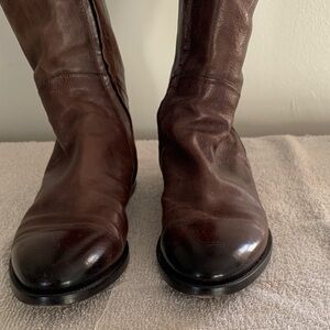 Elegant Brown Leather Heeled Boots